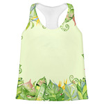 Tropical Leaves Border Womens Racerback Tank Top - Large