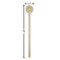 Tropical Leaves Border Wooden 6" Stir Stick - Round - Dimensions