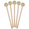 Tropical Leaves Border Wooden 6" Stir Stick - Round - Fan View