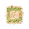 Tropical Leaves Border Wooden Sticker - Main