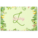 Tropical Leaves Border Woven Mat (Personalized)
