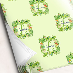 Tropical Leaves Border Wrapping Paper Sheets - Single-Sided - 20" x 28" (Personalized)