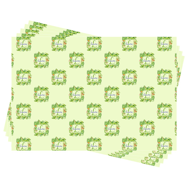 Tropical Leaves Border Wrapping Paper - Front & Back - Sheets Approval