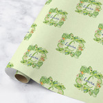 Tropical Leaves Border Wrapping Paper Roll - Medium - Matte (Personalized)