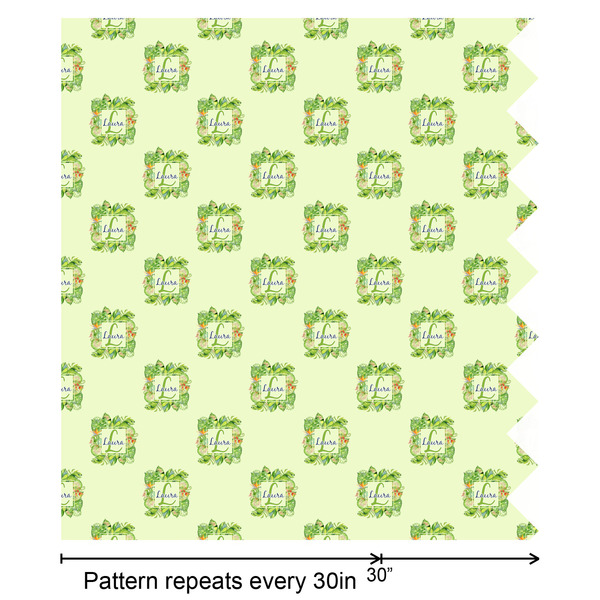 Tropical Leaves Border Wrapping Paper Roll - Matte - Partial Roll