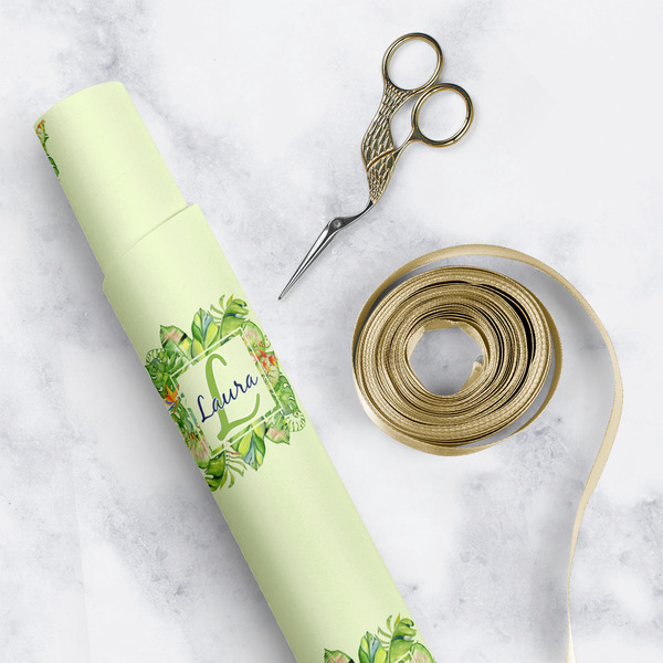 Tropical Leaves Border Wrapping Paper Rolls - Lifestyle 1