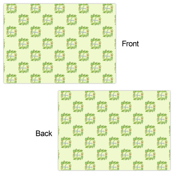 Tropical Leaves Border Wrapping Paper Sheet - Double Sided - Front & Back