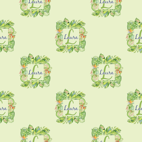 Tropical Leaves Border Wrapping Paper Square