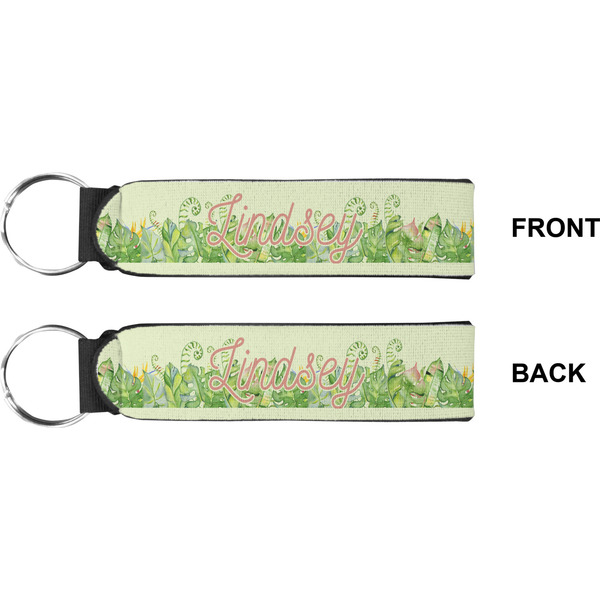 Tropical Leaves Border Wristlet (Front + Back)