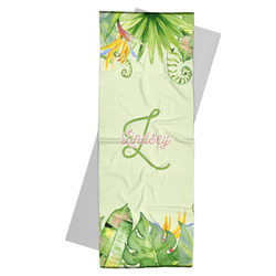 Tropical Leaves Border Yoga Mat Towel (Personalized)