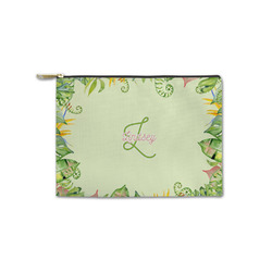 Tropical Leaves Border Zipper Pouch - Small - 8.5"x6" (Personalized)