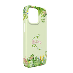 Tropical Leaves Border iPhone Case - Plastic - iPhone 13 (Personalized)