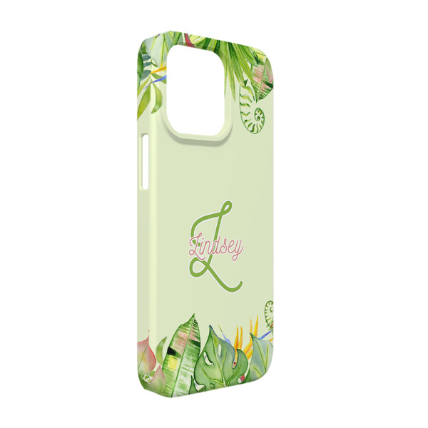 Custom Tropical Leaves Border iPhone Case - Plastic - iPhone 13 (Personalized)