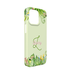 Tropical Leaves Border iPhone Case - Plastic - iPhone 13 Mini (Personalized)