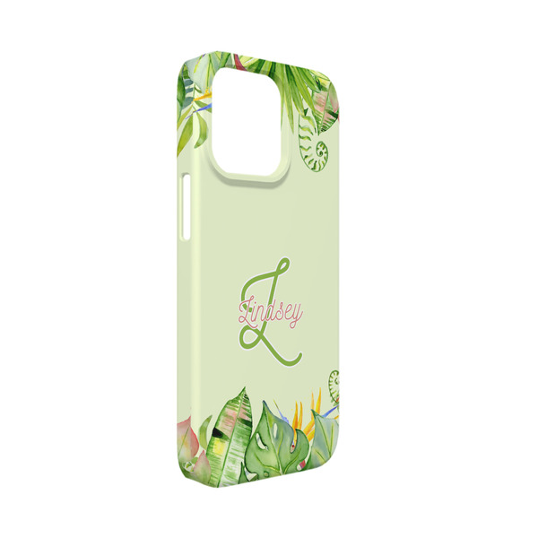 Custom Tropical Leaves Border iPhone Case - Plastic - iPhone 13 Mini (Personalized)