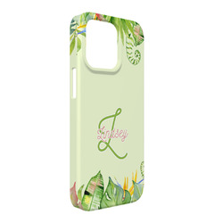 Tropical Leaves Border iPhone Case - Plastic - iPhone 13 Pro Max (Personalized)