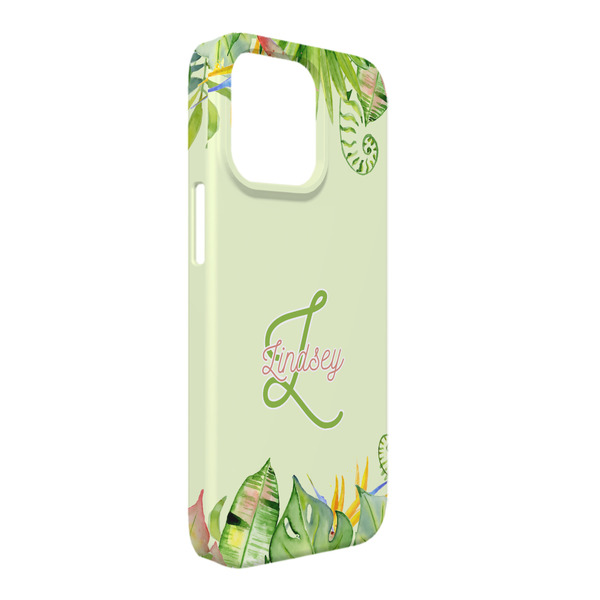 Custom Tropical Leaves Border iPhone Case - Plastic - iPhone 13 Pro Max (Personalized)