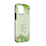 Tropical Leaves Border iPhone Case - Rubber Lined - iPhone 13 Pro (Personalized)