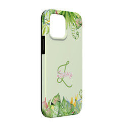 Tropical Leaves Border iPhone Case - Rubber Lined - iPhone 13 (Personalized)