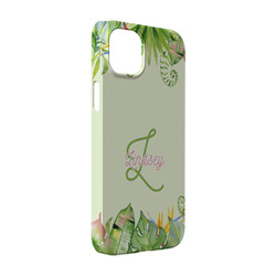 Tropical Leaves Border iPhone Case - Plastic - iPhone 14 (Personalized)