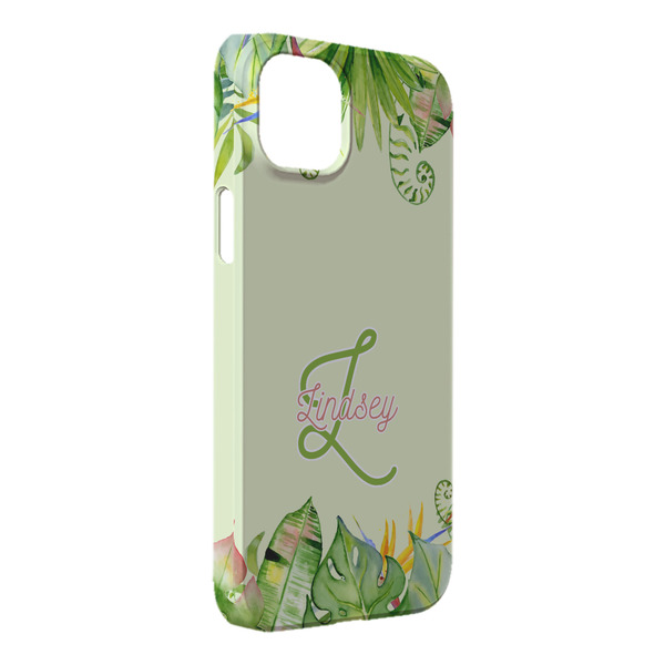 Custom Tropical Leaves Border iPhone Case - Plastic - iPhone 14 Pro Max (Personalized)