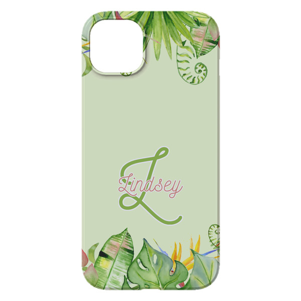 Tropical Leaves Border iPhone 14 Pro Max Case - Back