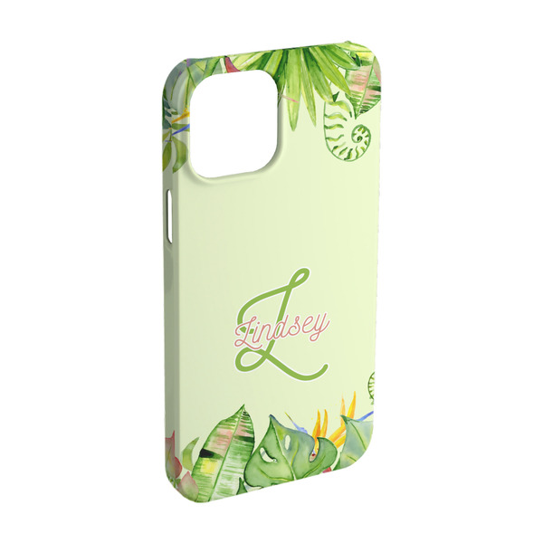 Custom Tropical Leaves Border iPhone Case - Plastic - iPhone 15 (Personalized)