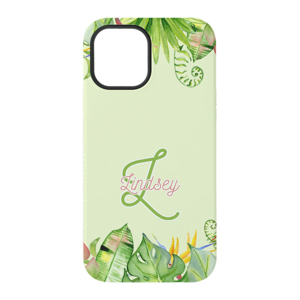 Tropical Leaves Border iPhone 15 Pro Tough Case - Back