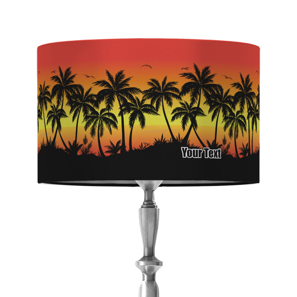 Custom Tropical Sunset 12" Drum Lamp Shade - Fabric (Personalized)