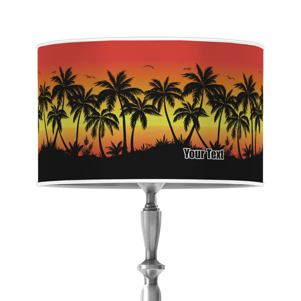Custom Tropical Sunset 12" Drum Lamp Shade - Poly-film (Personalized)