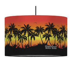 Tropical Sunset 12" Drum Pendant Lamp - Fabric (Personalized)