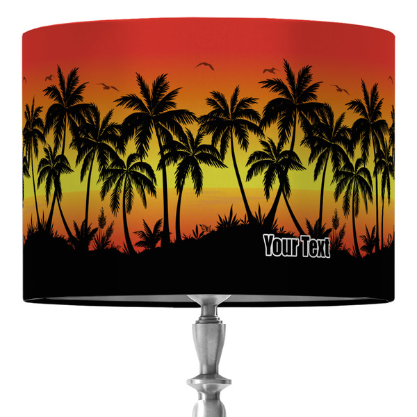 Custom Tropical Sunset 16" Drum Lamp Shade - Fabric (Personalized)