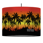 Tropical Sunset 16" Drum Pendant Lamp - Fabric (Personalized)