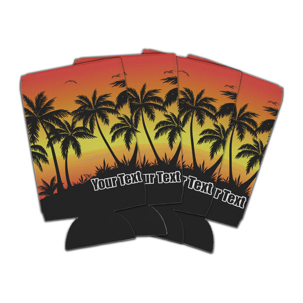 Custom Tropical Sunset Can Cooler (16 oz) - Set of 4 (Personalized)