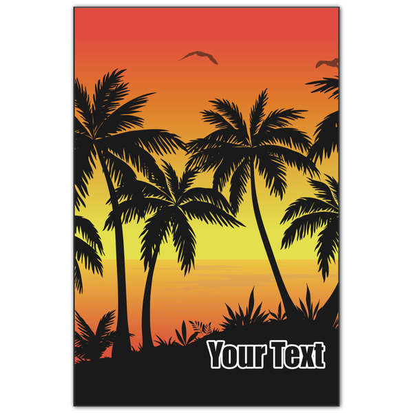 Custom Tropical Sunset Wood Print - 20x30 (Personalized)