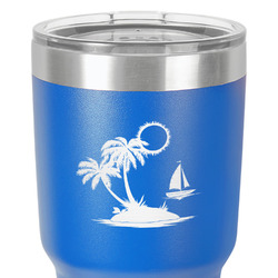Tropical Sunset 30 oz Stainless Steel Tumbler - Royal Blue - Double-Sided (Personalized)