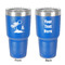 Tropical Sunset 30 oz Stainless Steel Ringneck Tumbler - Blue - Double Sided - Front & Back