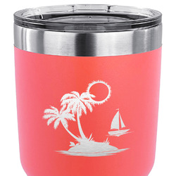 Tropical Sunset 30 oz Stainless Steel Tumbler - Coral - Double Sided (Personalized)