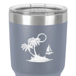 Tropical Sunset 30 oz Stainless Steel Tumbler - Grey - Double-Sided (Personalized)