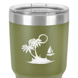 Tropical Sunset 30 oz Stainless Steel Tumbler - Olive - Double-Sided (Personalized)