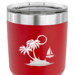 Tropical Sunset 30 oz Stainless Steel Tumbler - Red - Double Sided (Personalized)