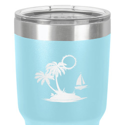 Tropical Sunset 30 oz Stainless Steel Tumbler - Teal - Double-Sided (Personalized)