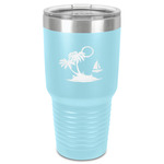 Tropical Sunset 30 oz Stainless Steel Tumbler - Teal - Single-Sided