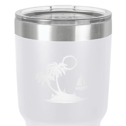 Tropical Sunset 30 oz Stainless Steel Tumbler - White - Single-Sided