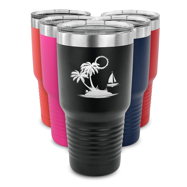 Tropical Sunset 30 oz Stainless Steel Ringneck Tumblers - Parent/Main