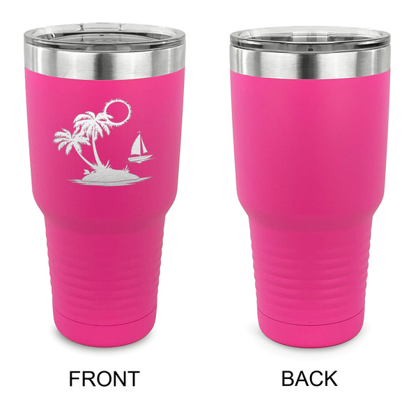 Tropical Sunset 30 oz Stainless Steel Ringneck Tumblers - Pink - Single Sided - APPROVAL