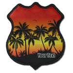 Tropical Sunset Iron On Shield Patch C w/ Name or Text