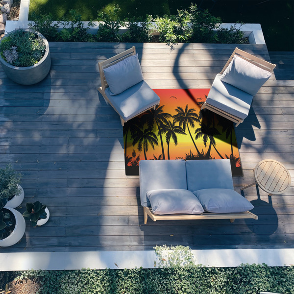 Tropical Sunset 5'x7' Patio Rug - In context