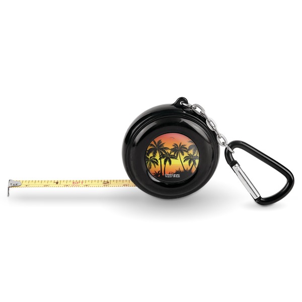 Custom Tropical Sunset Pocket Tape Measure - 6 Ft w/ Carabiner Clip (Personalized)