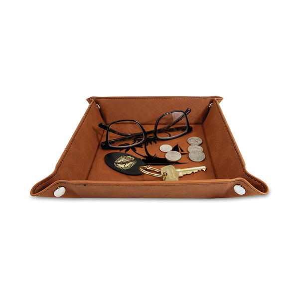Tropical Sunset 6" x 6" Leatherette Snap Up Tray - STYLED